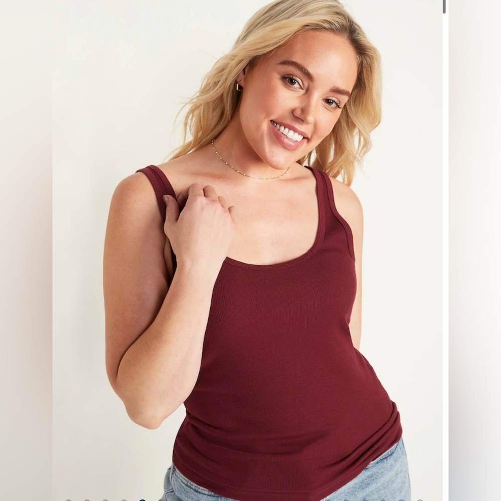 **New** Crimson Rib-Knit Tank Sz 4X